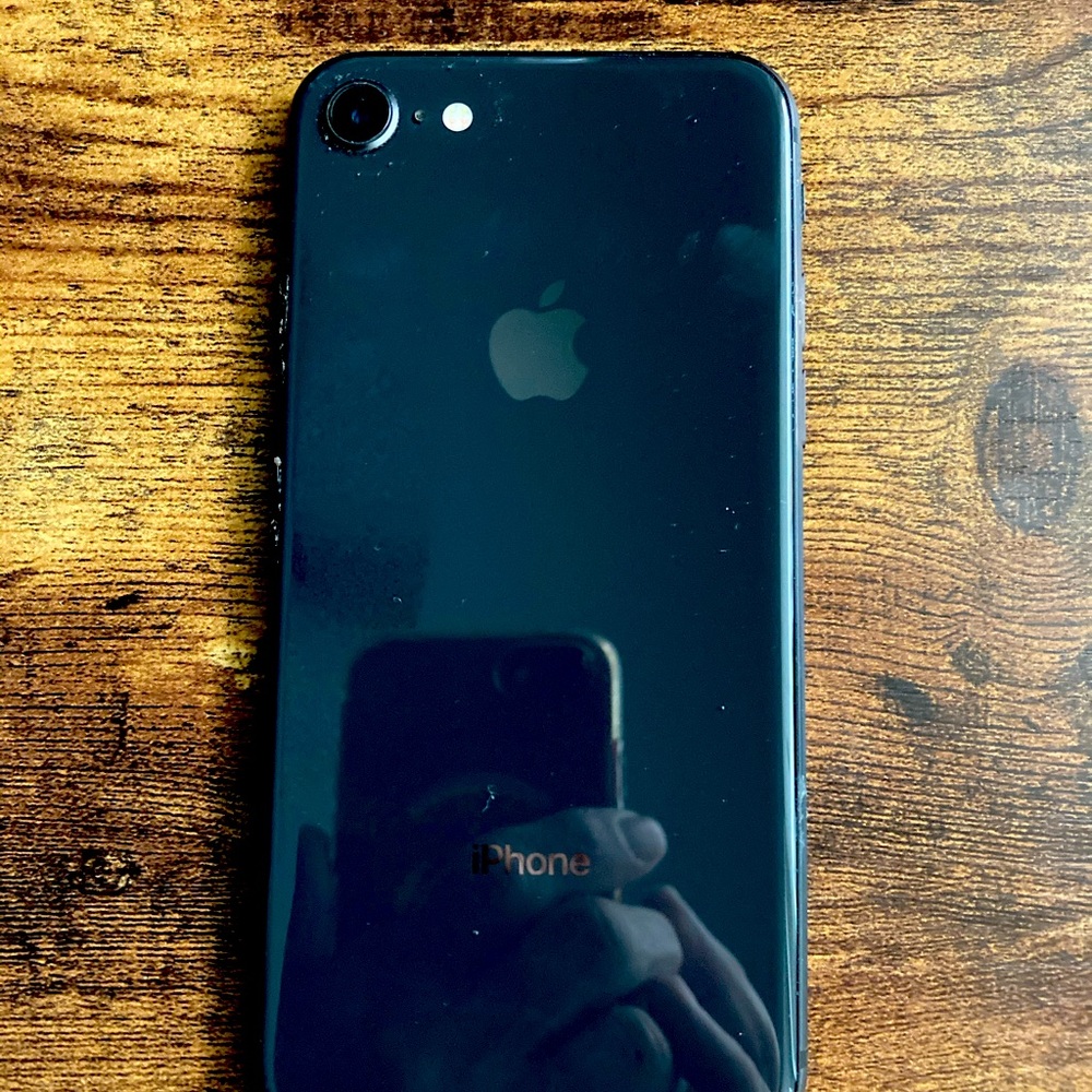 UNLOCKED iPhone 8 with liquid glass protection.